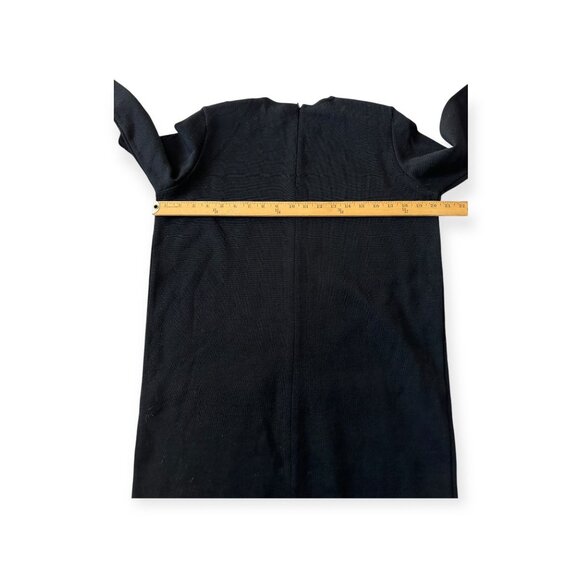 Andrea Jovine Vintage Wool Knit Shift Dress Black P /XS Hong Kong 1980s - Picture 10 of 11
